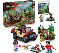 Lego Jurassic World Raptor 76972 : Poursuite avec véhicule tout-terrain - Kit de dinosaures Jurassic Park à partir de 7 ans - Nouveautés 2025