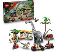 LEGO Jurassic World Raptor & Titanosaurus : Grande Traque - 2 figurines de dinosaures, un 4x4, une moto et 3 mini-figurines - Cadeau pour garçons et filles de 7 ans et plus - 76973