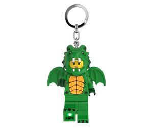 Lego KE224H Porte-clés lumineux - Costume de dragon vert - Figurine de 7,6 cm de haut, Vert, Large - 3 inches tall