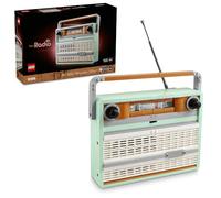 LEGO Icons 10334 Radio rétro pour adultes - Décoration d'intérieur pour chambre à coucher, salon, bureau pour esthétique vintage avec effets sonores et intégration de téléphone intelligent - Cadeau