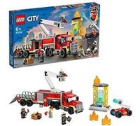 LEGO© - LEGO City 60282 L’unité de commandement des pompiers, Jeu de construction de la caserne avec miniatures et camion de pompiers G