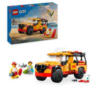 LEGO Jouet City 60453 – Véhicule de secours de la plage, dès 6 ans, avec requin