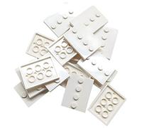 LEGO Pièces : carreaux, modifié 3 x 4 avec 4 clous au centre - Série Collector de base de présentation de figurines (lot de 16) (blanc)