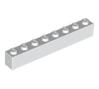 LEGO Lot de 10 Briques 1 x 8 Picots » en Blanc.