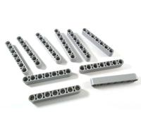 Lego Lot de 10 Technic Lift Bracelet 1 x 7 picots en neuf - Gris clair.