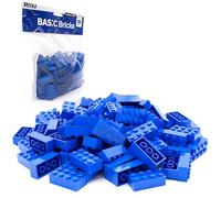 LEGO Lot de 100 briques bleues 2 x 4 classiques - Briques bleues individuelles dans un grand pack, pour plaque bleue LEGO et boîte, kit de démarrage | Briques basiques (3001)