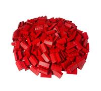 LEGO® Lot de 100 briques de toit inclinées rouges - Briques de construction pour constructions créatives - Briques classiques basiques pour enfants et adultes - Sets compatibles