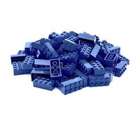 Lego Lot de 100 pierres classiques 2 x 4 - Lot de 100 blocs de construction individuels dans un grand paquet, pour plaque et boîte Lego, jeu de débutants, briques de base (3001) (bleu foncé)