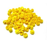 LEGO Lot de 100 plaques Rondes 1 x 1 Picots Jaunes.