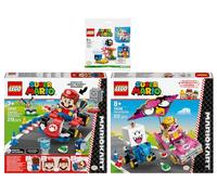 Lego Lot de 3 : 72043 Mario Kart, Lego Mario interactif & carte standard, 72038 Mario Kart, Wario & Roi Buu Huu & 30389 Plateforme Fuzzy & Champignon