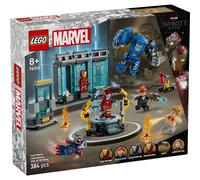 LEGO Marvel Le Laboratoire d’Iron Man : la Salle des Armures - Jeu de Construction avec Robot et 5 minifigurines Dont Aldrich Killian & Robot Dum-E - Cadeau Avengers, garçon ou Fille dès 8 Ans 76315