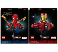 Lego Marvel 76327 Iron Man MK4 & 76326 Iron Spider-Man Buste