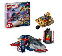 LEGO Marvel Captain America Contre Thanos 76319 | Jouet pour garçon dès 4 ans, jouet Avengers, 2 minifigurines, avion jet, bouclier du Capitaine, idée cadeau, 107 pièces