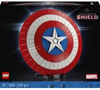 LEGO Marvel Captain America Shield, jeu de construction Avengers pour adultes avec minifigure, plaque et marteau de Thor, idée cadeau pour elle et lui, 76262