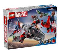 LEGO Set Marvel Captain America vs Hulk Rouge – Avion de chasse, minifigurines, dès 7 ans