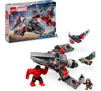 LEGO Marvel Captain America vs Red Hulk - Battle, jouet avion pour enfant à construire, 4 minifigures dont Falcon, cadeau pour enfant de 7 ans, pour garçon et fille et fans d'Avengers, 76292
