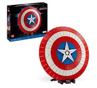 LEGO Marvel Le Bouclier de Captain America - Kit de Construction Avengers Infinity Saga pour Adultes avec Minifigurine, Plaque de Nom et Marteau de Thor - Idée Cadeau pour Hommes et Femmes 76262