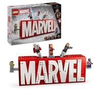 LEGO Marvel Logo Marvel et Ses Super-Héros - Jeu de Construction Collector avec Minifigurines Avengers : Captain America, Iron Man, Thor, Black Widow & Hulk - Idée Cadeau pour Garçon dès 12 Ans 76313