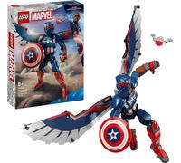 LEGO Marvel New Captain America Figure à construire, jouet de construction pour enfant, super-héros avec drone et bouclier, cadeau pour 8 ans, pour garçon, fille et fans d'Avengers, 76296