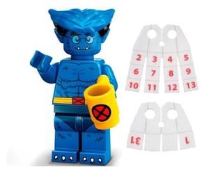 LEGO Marvel Series 2 Minifigure : Beast Minifigure with LEGO Calendar Man Capes - Superheroes 71039