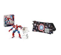 LEGO Marvel Spider-Man vs Venom Brutal Car - Set avec 3 Mini-Figurines, Étui Triple Marvel ECO Captain America 23×11 cm