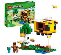LEGO Jeu de construction Minecraft 21241 La Cabane Abeille – Ferme, zombie, figurines animaux