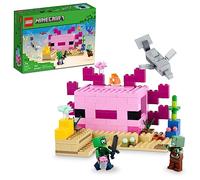 LEGO 21247 Minecraft La Maison Axolotl, Base Aquatique à Construire avec Plongeur Explorateur, Zombie, Dauphin et Poisson, Jouets pour Enfants, Filles, Garçons Dès 7 Ans