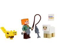LEGO Minecraft : Alex avec ocelot, mouton et poisson – Pack combo