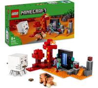 LEGO Minecraft Ambush Portal to the Nether, jouets pour enfants avec personnages du jeu, y compris Moby et Ghast, set de combat pour joueurs, cadeau pour garçon et fille de 8 ans 21255