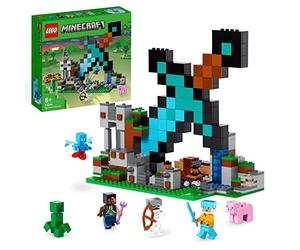 LEGO Minecraft L’Avant-Poste de l’Épée - Jouet de Construction avec Figurines Creeper, Guerrier Gardien et Squelette - Idée Cadeau d'anniversaire Enfants 8 Ans 21244