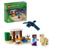LEGO Minecraft L’Expédition de Steve dans Le Désert - Jouet Maison avec 3 Figurines Dont Steve - Table de Fabrication & Hache Enchantée - Cadeau pour Gamer, Garçon ou Fille dès 6 Ans 21251