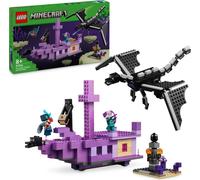 LEGO Minecraft Le dragon final et le bateau final, jeu d'action et d'exploration, kit de construction pour le jeu vidéo, kit de jeu d'aventure, cadeau pour garçons et filles à partir de 8 ans 21264