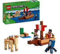 LEGO Minecraft Le voyage en bateau pirate, Bateau jouet avec personnages de pirates, pieuvre et chameau, jeu de construction pour jeux de rôle, cadeau pour garçons et filles à partir de 8 ans 21259