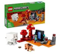 LEGO Minecraft L'Embuscade au Portail du Nether - Jouet de Construction avec Figurine de Guerrier Orc & Mobs Dont Ghast & 2 Cubes de Magma - Cadeau pour Gamer, Garçon ou Fille dès 8 Ans 21255