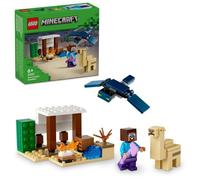 LEGO Minecraft L’Expédition de Steve dans Le Désert - Jouet Maison avec 3 Figurines Dont Steve - Table de Fabrication & Hache Enchantée - Cadeau pour Gamer, Garçon ou Fille dès 6 Ans 21251