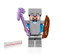 LEGO Minecraft Steve MiniFigure (armure de fer et hache) Mountain Cave 21137