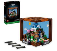 Lego Minecraft The Crafting Table, Jeu vidéo de Collection avec Figurines Minecraft, Mobs et biomes, modèle d'anniversaire de 15 Ans, Construction et présentation Minecraft Cadeau pour Adultes, 21265