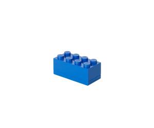 LEGO Mini Box 8 Knobs bleu - Boîte de rangement compacte pour snacks, bijoux, accessoires cheveux, souvenirs - Facile à nettoyer, 46x92x43 mm