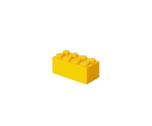 LEGO Mini Box 8 Knobs jaune - Boîte de rangement compacte pour snacks, bijoux, accessoires cheveux, souvenirs - Facile à nettoyer, 46x92x43 mm