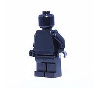 LEGO Minifigure Plain All Black Monochrome Head Torso Arms Hands Legs Body
