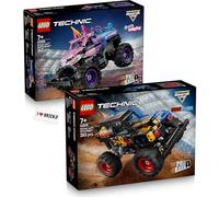 Lego Monster Jam Bundle avec 42219 & 42220 - Lego Sparkle Smash et Grave Digger avec carrelage imprimé
