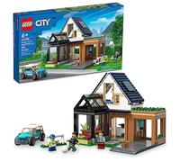LEGO My City Family House and Electric Car 60398 Building Toy Set, Includes a Kitchen, 2 Bedrooms, Greenhouse, Solar Panels Plus 3 Minifigures and a Puppy, Gift Idea for Ages 6+