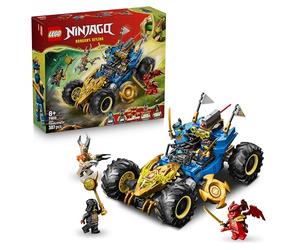 LEGO Ninjago 2-en-1 La Voiture Transformable de Jay - Camion Ninja avec 5 Minifigurines Dont Kai & NYA - Shurikens & Sabres - Cadeau d'anniversaire pour Garçon dès 8 Ans & Fans 71856