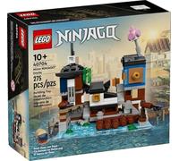 LEGO NINJAGO 40704 Kit de construction de micro-docks : version miniature des quais de ville NINJAGO avec marché, salon de thé, salle de jeux d'arcade et appartements (275 pièces)