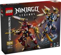 LEGO Ninjago Les Robots Titan Jumeaux - Jouet Ninja avec 2 Figurines & 3 Minifigurines Dont Kai & NYA - Décoration de Chambre d'enfant - Cadeau d'anniversaire pour Garçon Ado ou Fan dès 12 Ans 71870
