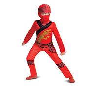 LEGO Ninjago - Costume Kai Ninjago Rouge pour Enfants - Taille M - Licence Officielle - Combinaison + Masque - Textile Doux - Imprimés Détaillés - Déguisement pour Fête, Anniversaire, Haloween