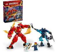 LEGO NINJAGO Kais Feuermech, Figurines d'action pour enfants avec figurine de Mech rouge à transformer, set ninja de 4 figurines incluant Kai et Zane, cadeau pour garçons et filles de 7 ans 71808