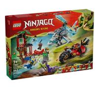 LEGO Ninjago 71857 – La cabane et véhicules des Ninjas, moto, hélico, 6 minifigurines – Dès 7 ans