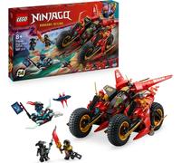 LEGO NINJAGO Le bolide d'action ninja - Jouet 3 en 1 avec 2 motos ninja, 1 jet et 6 minifigures, dont Kai et Frak - La montée des dragons Cadeau pour les garçons de 8 ans et plus - 71844