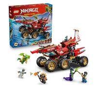 LEGO Ninjago Le Bounty Terrestre - Jouet Ninja 3-en-1 se Tranformant en Bateau, Voiture & Moto - 6 Minifigurines - Cadeau d'anniversaire pour Garçon dès 9 Ans ou Fan du Soulèvement des Dragons 71869